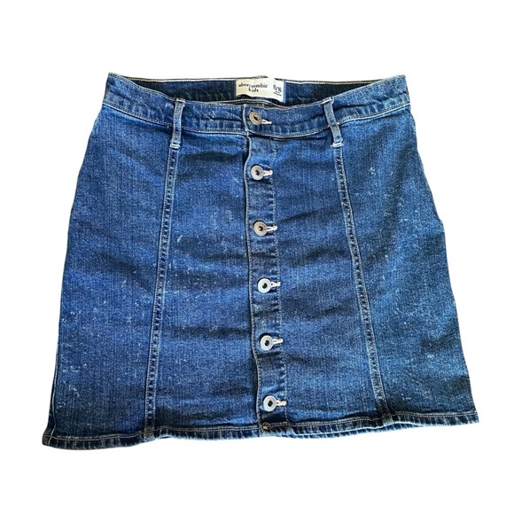 Abercrombie Kids Cotton Denim Button-Front Skirt - Picture 1 of 6